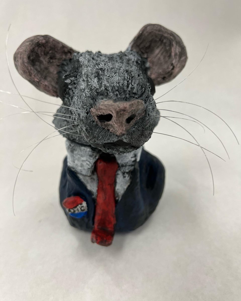 creativityvault's tweet image. “Senator Teivel”

White Stoneware - Acrylic Paint
Monofilament Line
Handbuilding- Slab/Pinch

#pinchpot #slabpot #combinationpot #handbuilding #ceramics #stoneware #rat #rats  #politician #mouse #mice #politics #coldfinish 
#KatherineMillerArtist