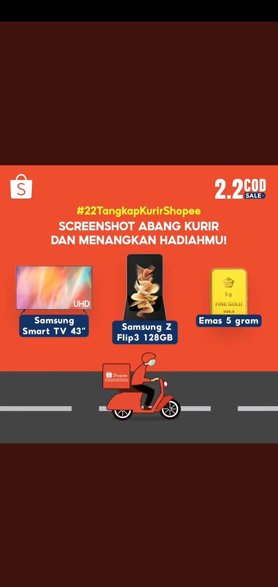 JHNDZ13's tweet photo. @ShopeeID #22TangkapKurirShopee #ShopeeKasihSamsungZFlip3 @ShopeeID https://t.co/635T5duVEh