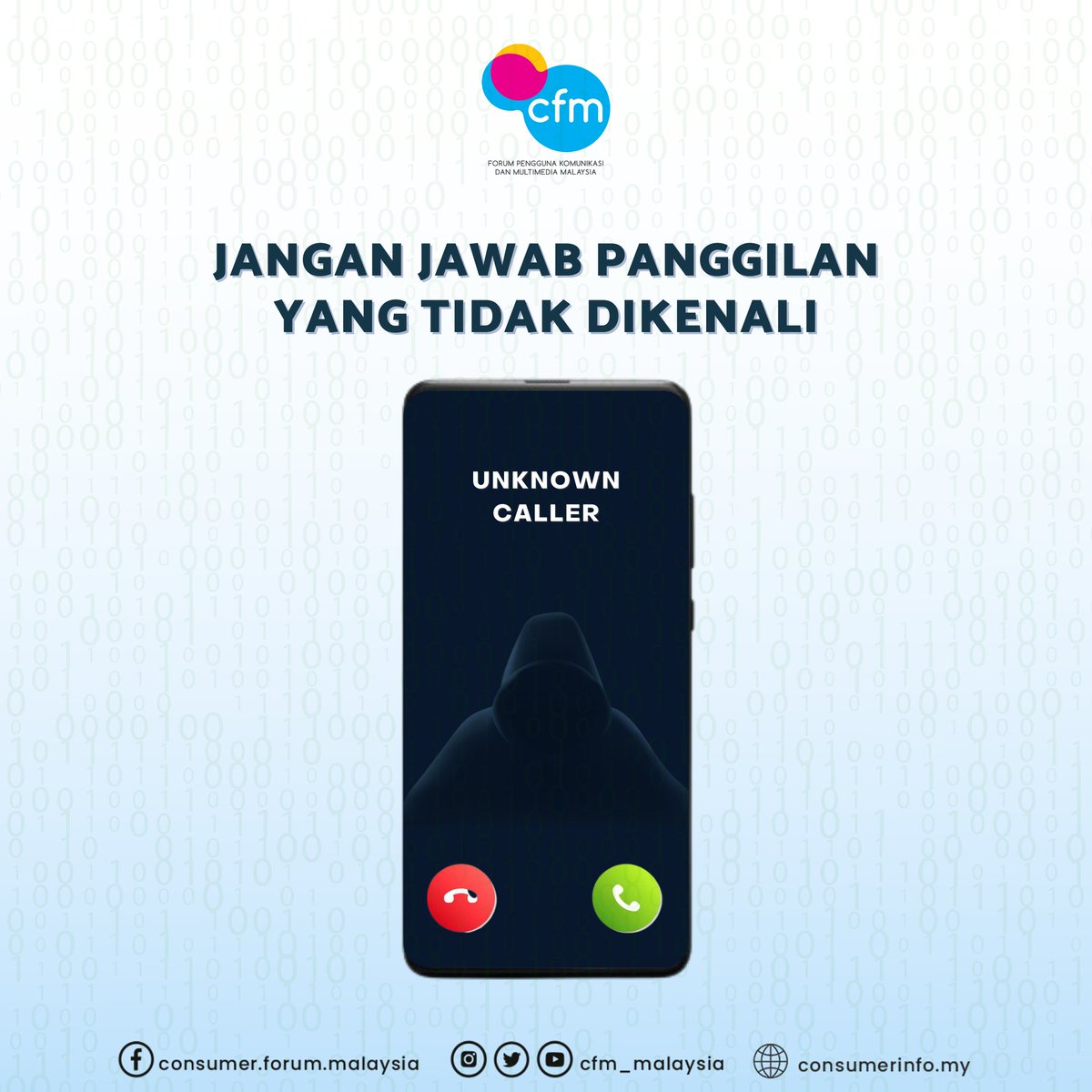 CFM_Malaysia's tweet photo. Sentiasa berwaspada dengan jenayah siber yang makin berleluasa.
Jadilah pengguna yang bijak & jangan jadi mangsa si penipu.
Untuk maklumat lanjut, layari : https://t.co/3AhozL2gWG
#CFM #ConsumerInfo #hellocfm #JadilahPenggunaYangBijak #KKMM #MCMC https://t.co/fNxzz2UEDE