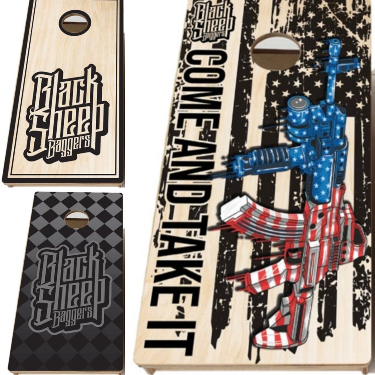 AirMailDrag's tweet photo. #BlackSheepBaggers also carries the sweetest boards around! Grab your set today! Use 🪙#DiscountCode KC5🪙
.
https://t.co/IrhkJDYnP2
.
#Cornhole #CornToss #cornholeboards #Cornholebags #BlackSheep #betheblacksheep #AmericanCornholeLeague #ACL #2ndamendment #ComeandTakeIt https://t.co/NT476CzDb5