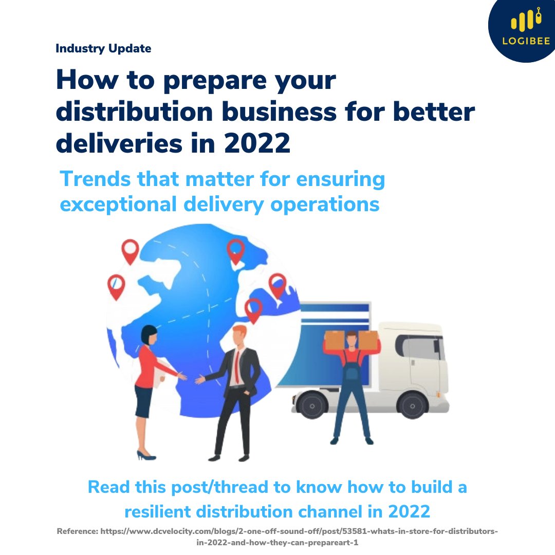 logi_bee's tweet photo. 1️⃣ The newness of the year is slowly fading away and businesses are busy setting up the rhythm for the rest of the year. Here are trends in distribution that will enable you to build a resilient business in 2022.
#distribution #logistics #supplychain #deliverymanagementsoftware https://t.co/lIAhmyOKRJ
