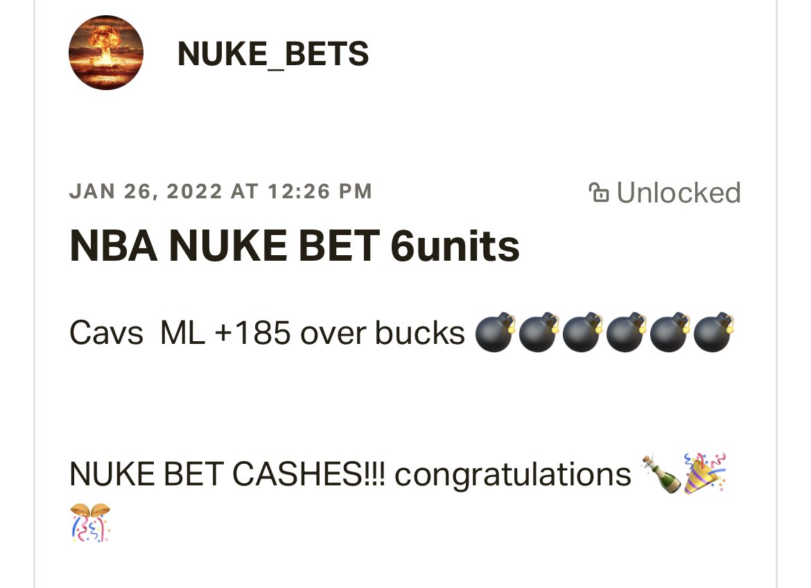 DAHUMUNUKEBETS's tweet photo. Free plays is not garaunteed lock but has value and good code for a win. Unfortunately todays free game and other games I've played did not hit! But my Nuke play I posted on my Patreon HitS!!! 💰💰💰#sportsbetting #gambling #Nukebets https://t.co/XvLBZyzU3Z