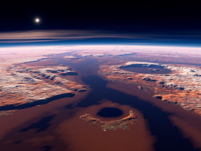 NEWS 🚨: New data from NASA’s Mars Reconnaissance Orbiter shows that surface water existed on Mars for much longer than 1 billion years and sooner than previously thought