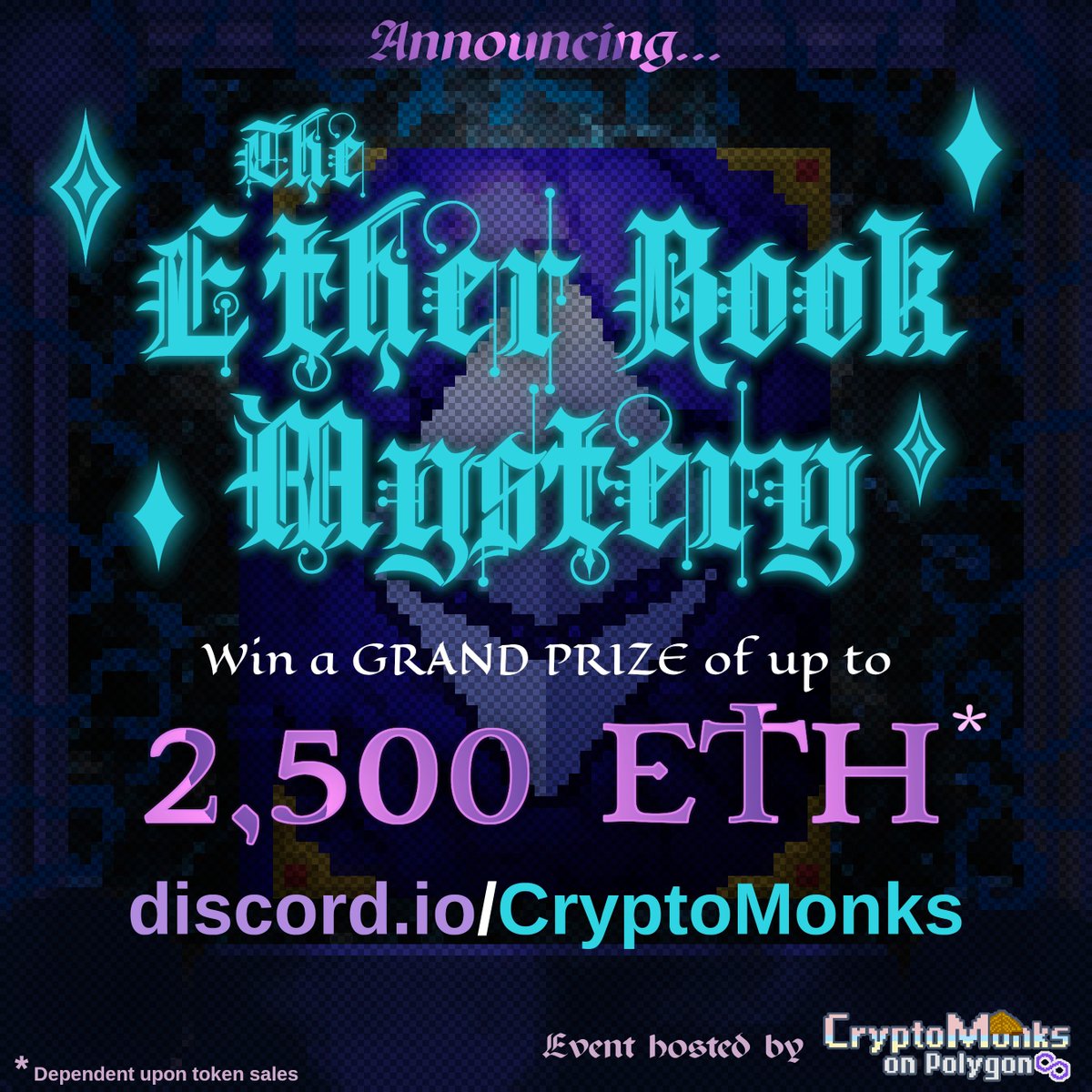 #NFT lovers, you've never seen anything like the ✨#EtherBookMystery✨, a head-melting puzzle competition with an enormous Grand Prize. Join discord.io/CryptoMonks for more. (<a href="/ottosuwen/"></a> please RT🙏🙏!)