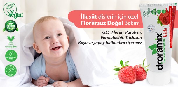 Dr.Oramix Kids 75ml Çilekli Florürsüz Doğal Diş Macunu
Uzman diş hekimleri önderliğinde geliştirilen 0-6 yaş arası çocuklar için etkili bir diş macun. Çileğin beğenilen tadı ile çocuklar düzenli olarak diş fırçalama alışkanlığını kazanmasına yardımcı. #DerdimizFATURALAR