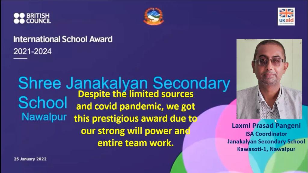 Finally Awarded by International School Award