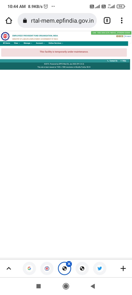 dmehul09's tweet photo. @socialepfo now I am receiving sms from EPFO to update nominee and portal is showing message that site is under maintenance..!! #enomination
#EPFO https://t.co/91Q0hLqOBe