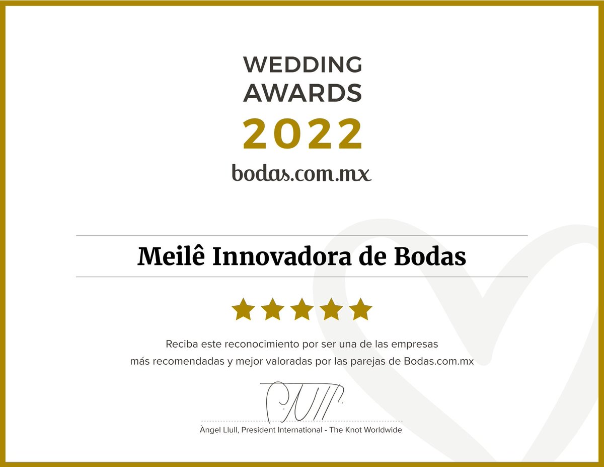 Con mucha emoción y alegría les compartimos que ganamos el premio #WeddingAwards2022 en la categoría de #WeddingPlanner en la CDMX!!! Muchas gracias a Bodas.com.mx por este reconocimiento, y gracias a todos ustedes por sus recomendaciones. 🥳🤩🏆🎉

#meile_bodas