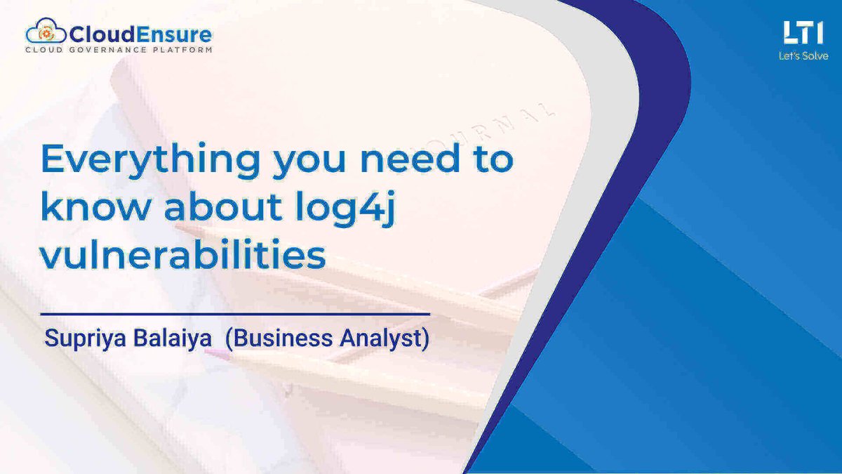 CloudEnsure's tweet photo. Check our recent blog post on log4j vulnerabilities.
https://t.co/WBe0cGgb7o
#log4j #log4shell #log4jvulnerability https://t.co/I6xBqi9aJn