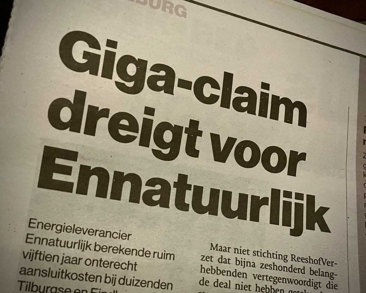 Als het in de krant staat is het waar. Eindelijk gerechtigheid. Waar Berend de Vries, samen met Stichting Reeshofwarmte, bewoners overtuigd heeft te schikken met Ennatuurlijk, halen bewoners uit de Reeshof hun gelijk en kunnen duizenden euro’s terugvorderen #aansluitbijdrage