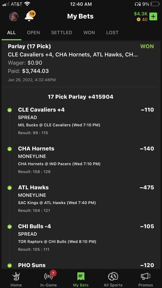 King7ucky's tweet photo. Big win wish I put more down. @DKSportsbook https://t.co/bxj4UGYOpu