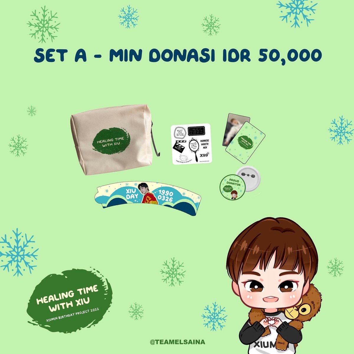 teamelsaINA's tweet photo. ❄️ Happy Xiumin Day 2022 ❄️
  ❄️ Healing Time With Xiu ❄️

Preview all gifts 🎁 

Form:
💌 https://t.co/tS5DEnf0tZ

Untuk details nya bisa dilihat pada link dan foto ini.
Please support and share 💙

ThankXiu❄️

#HealingTimeWithXIU #XIUMIN #XiuminBirthday2022 @weareoneEXO https://t.co/hDWPhkVUEL