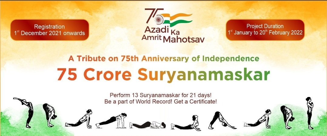 ICCR_Nepal's tweet photo. @iccr_hq in collaboration with @yogasanaindia is organizing “750 Million Surya Namaskar” Project inviting yoga enthusiasts from across the world to perform 750 Mn Surya Namaskars. Register at https://t.co/pNJi5413cd and be a part of the World Record. 

#AmritMahotsav https://t.co/CnvdRdVbln