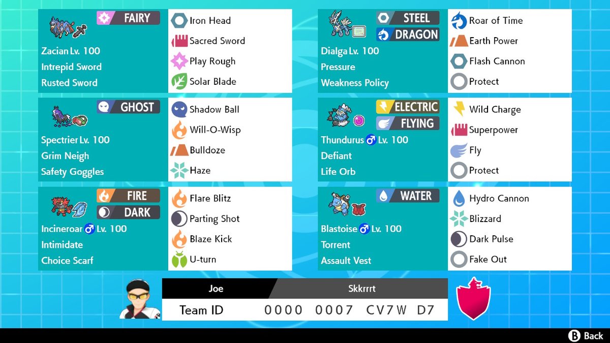 Cocofourdayz's tweet photo. Here's some in game team codes for the recent pastes I've made.
If you want the pastes, hit me up and I'll send them your way!
#PokemonSwordShield #VGCs12 #PokemonVGC #Teambuilder #Pokepaste https://t.co/1yzAxRr2zA