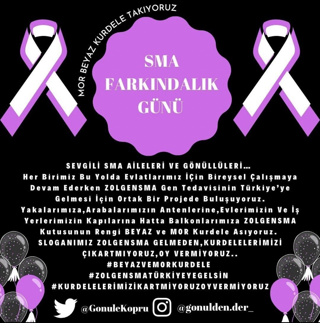 NZandall's tweet photo. SMA'yı bizler biliyoruz.
Başka kimler biliyor. #Zolgensmatürkiyeyegelsin diyelim.. 
..SMA Hastası Çocuklarımızın Seslerini herkese duyuralım..
#SMAFarkındalıkGünü

@GonuleKopru
@HazalKaya110  @haluklevent https://t.co/QWz2NCncW6