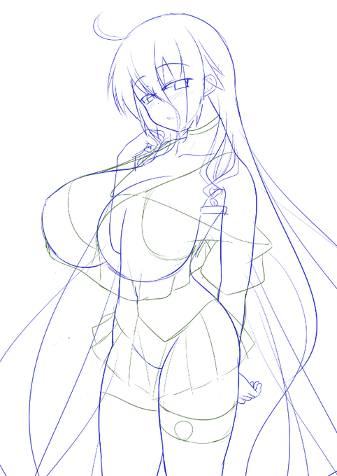 IAONEの誕生日と聞いて描き始めたけど力尽きてきたIAちゃん経過 