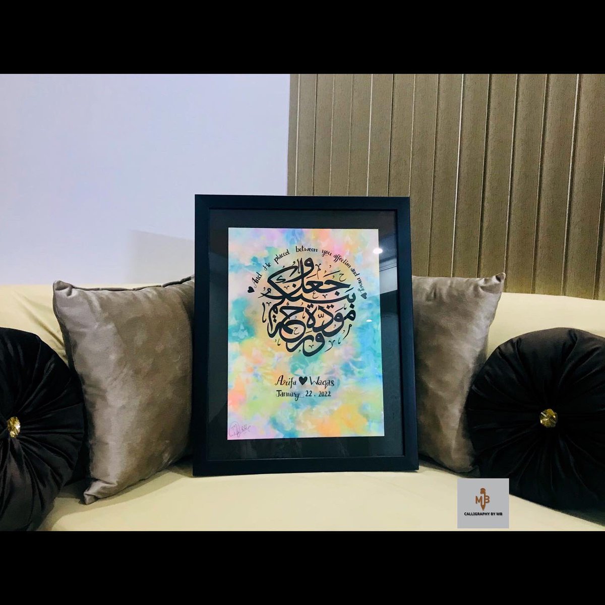 CalligraphyByMB's tweet photo. “And He placed between you affection and mercy” 30:21

Dm to Order if you want to own one or gift this framed piece to your friend as a anniversary gift!! 

Note: background will not be exactly same bcz its handmade shades will be same ❤️
 #likes #like #follow #likeforlikes #love https://t.co/q6G0N2MnkW