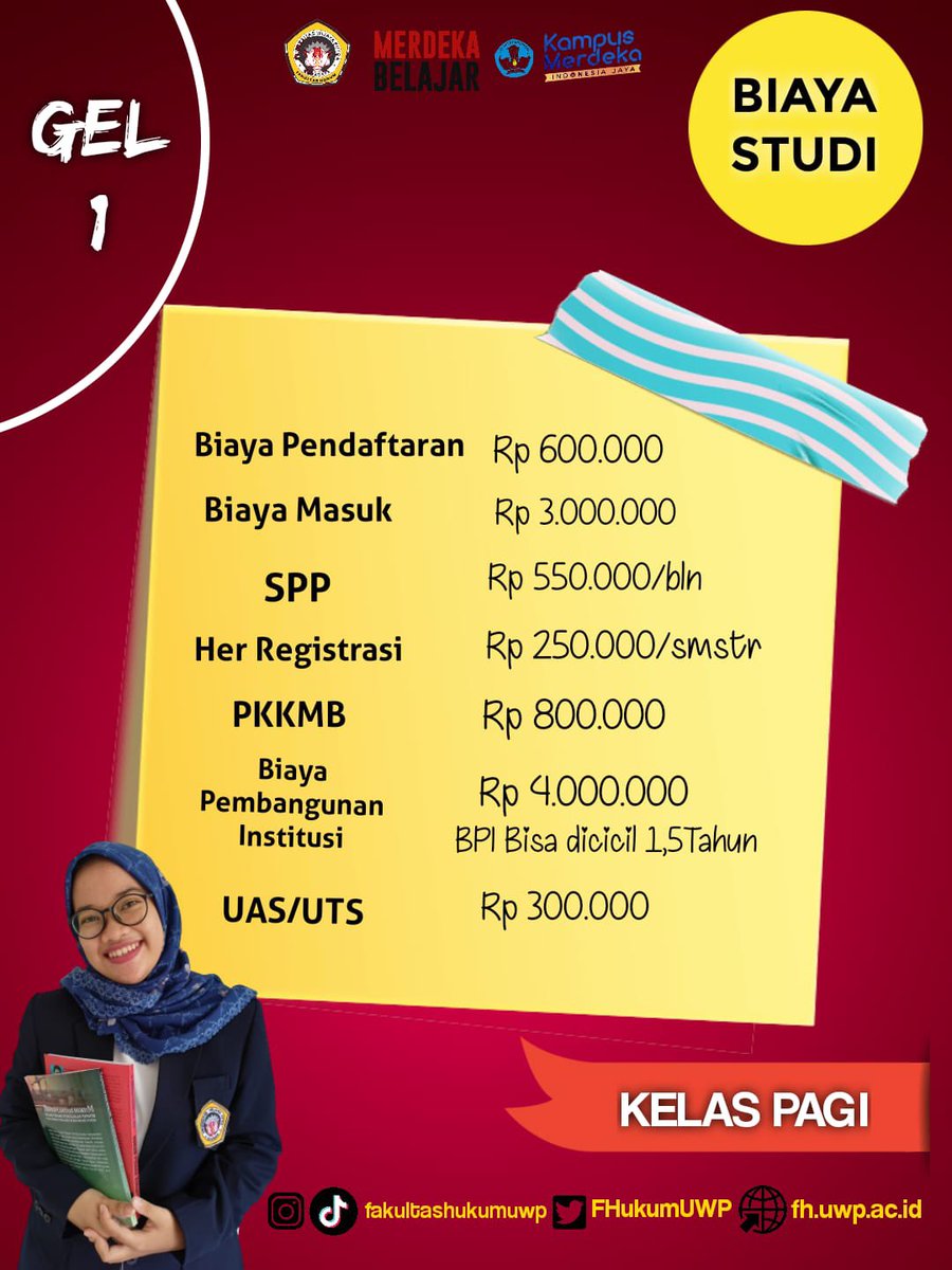 FHukumUWP's tweet photo. sekarang udah di buka nih untuk pendaftaran gelombang satu, dengan rincian yg terdapat difoto tersebut.
segera daftarkan diri kalian yaa!
kami tunggu loh lawfriends😆🙌🏼 
https://t.co/FS3di1IpV1 pilih prodi ilmu hukum yaaaaa!⚖️ https://t.co/yFOdZRfBOl