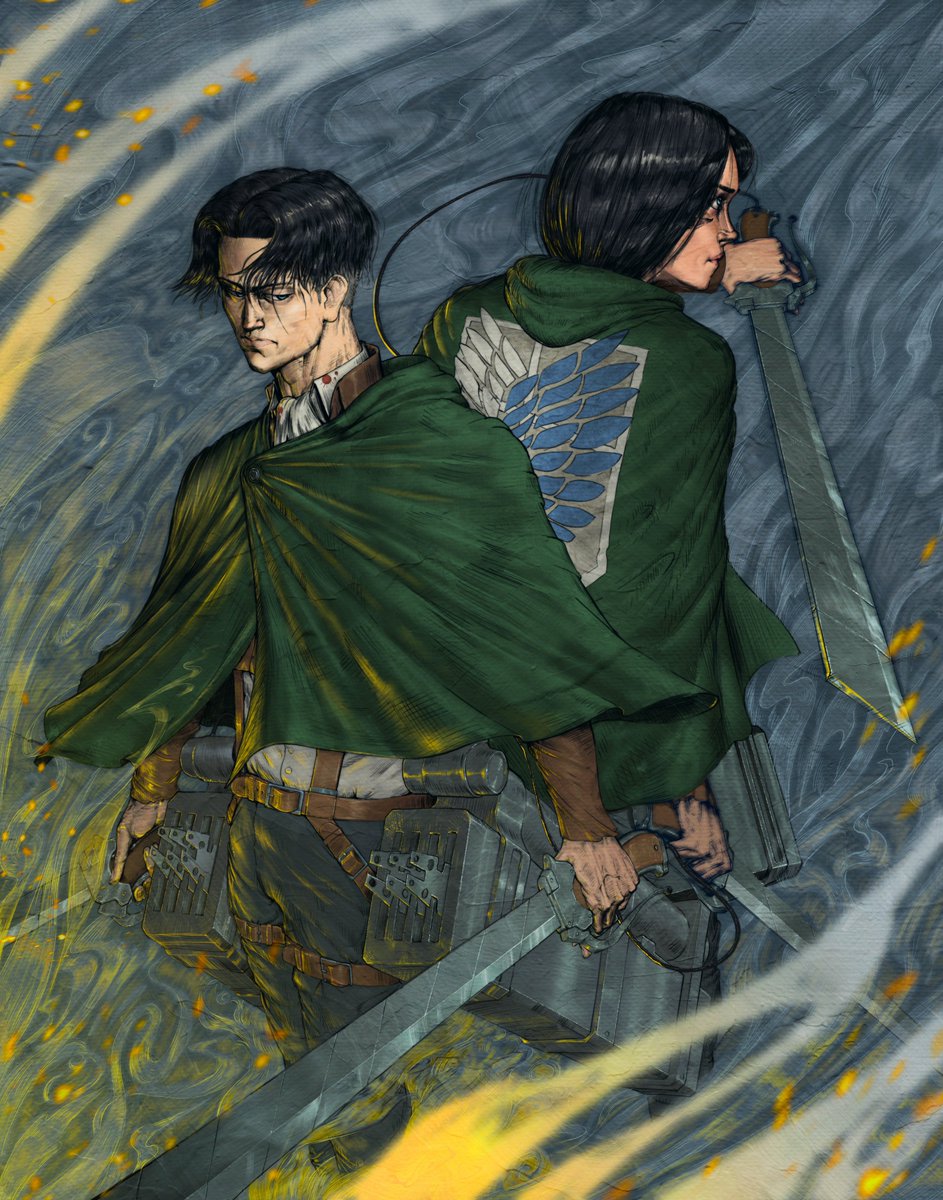 ShiftyCatProd's tweet photo. The Two Wings of Freedom

-

#attackontitan fan art commission of #mikasa and #levi.

-

Art by @art_of_chamil

#illustration #fanart https://t.co/0AF0tNX7hi