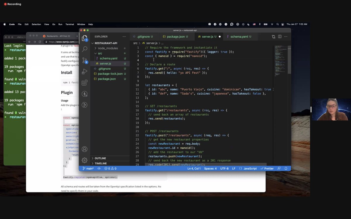 Thanks a lot for this amazing session on API.
I learned new things about MongoDB and how to connect the API to a database using node js.
<a href="/clairefroe/">claire 🍠</a> <a href="/ialimustufa/">Ali Mustufa</a> #APIFest #PostmanStudent <a href="/getpostman/">Postman</a>
