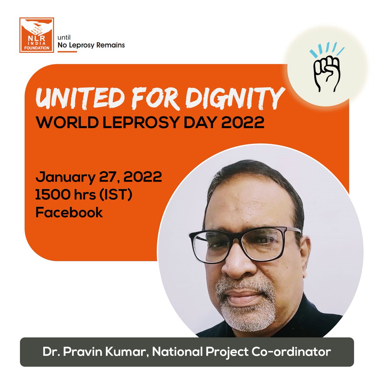 NLRIF_'s tweet photo. Stay Tuned for our National Project Co-ordinator, Dr. Pravin Kumar, who is joining the #unitedfordignity campaign at 03 PM Today!
#Unitedfordignity #Leprosy #nlrif https://t.co/D06lzp6jG7