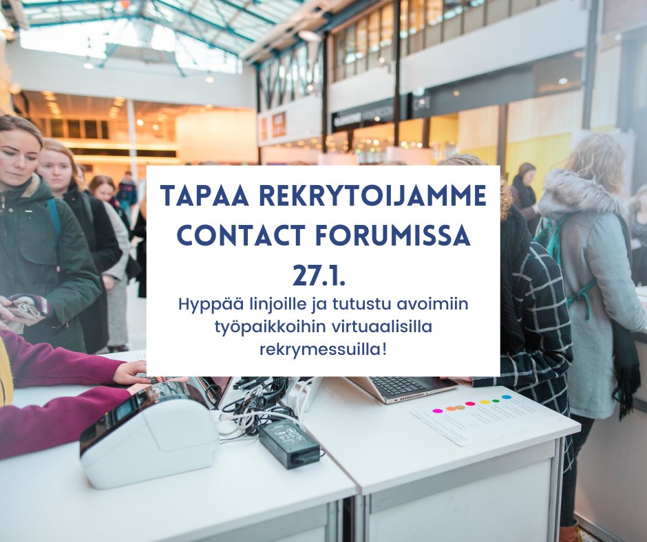 Olemme tänään mukana <a href="/Contact_Forum/">Contact Forum</a>'issa ja meillä on nyt avoinna mielenkiintoisia kesätöitä 🙌Tutustu ja hae!
🔎#Järjestelmäoperaattori kesätyöhön 24/7-valvomoon Jyväskylään
🔎#Asiakasneuvoja kesätyöhön paikkatietotehtäviin Järvenpäähän
#rekry #kesätyö erillisverkot.fi/meille-toihin-…