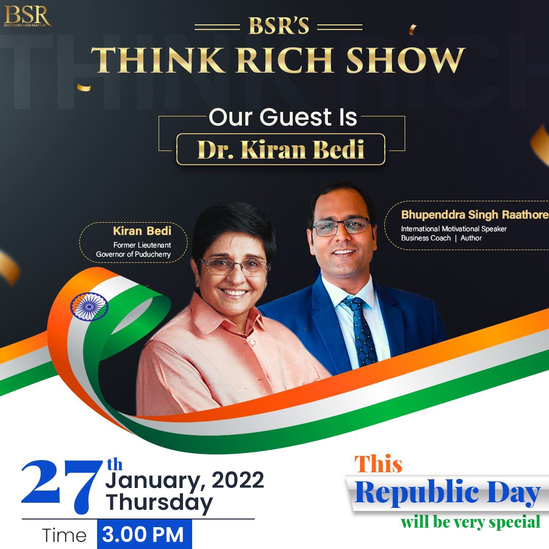 thekiranbedi's tweet photo. Happening at 3pm @coachbsr 
YouTube Link - https://t.co/Y0zCCrxg3u https://t.co/TIlMkL8M5e