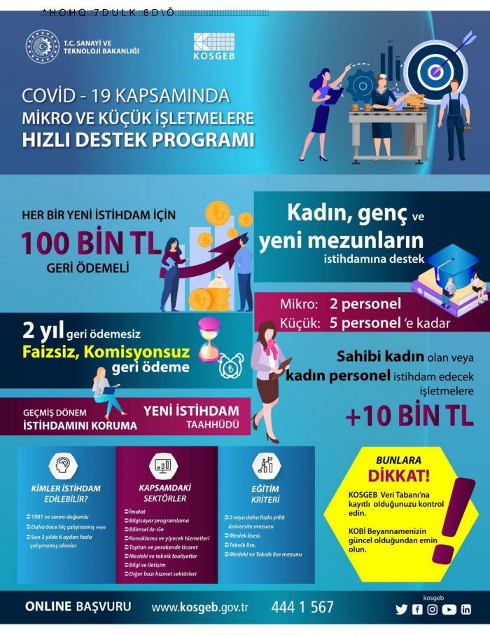 KOSGEB – MİKRO ve KÜÇÜK İŞLETMELERE (MKİ) HIZLI DESTEK PROGRAMI

#bakayymm #bakay #ymm #yeminlimalimusavir

bakayymm.com