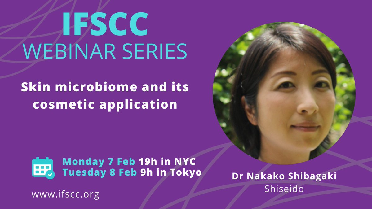 Live from Yokohama (on Monday 7 or Tuesday 8 Feb depending where you are) <a href="/SHISEIDO_corp/">資生堂 ShiseidoCo.,Ltd.</a> researcher Dr Nakako Shibagaki will explain how the company takes the microbiome into account when developing new skin care solutions. 
event.webinarjam.com/register/70/7w…
#microbiome #cosmeticscience