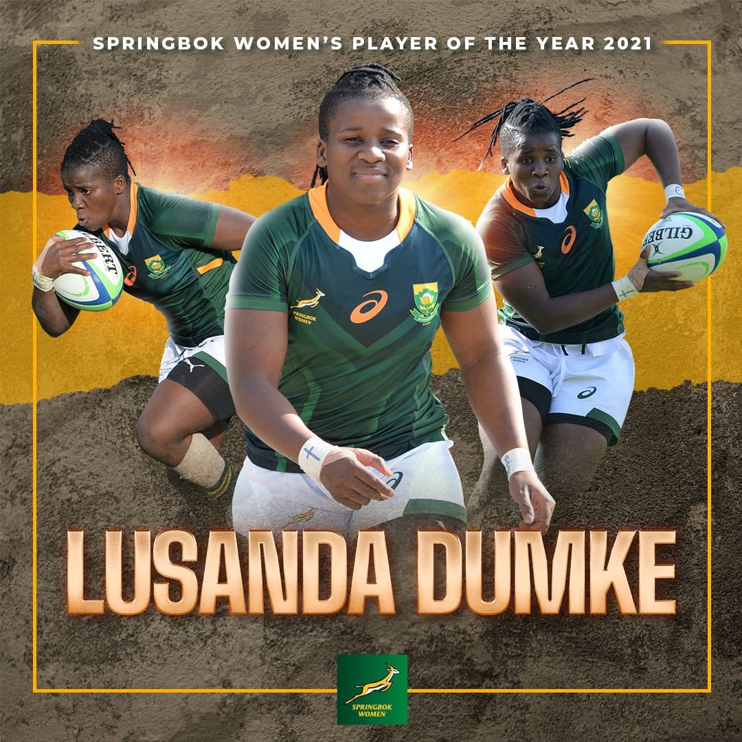 BlackIOnTarget1's tweet photo. What a CHAMPION🔥

Our very own @LusandaDumke who led the Boarder women to the Provincial title has been awarded Provincial Women’s Player of the year &amp; @WomensBoks Player of the year at the #SARUGBYAwards .

We are so proud of our client , so well deserved Captain . 

#LD6 https://t.co/H0EfV9Mi5a