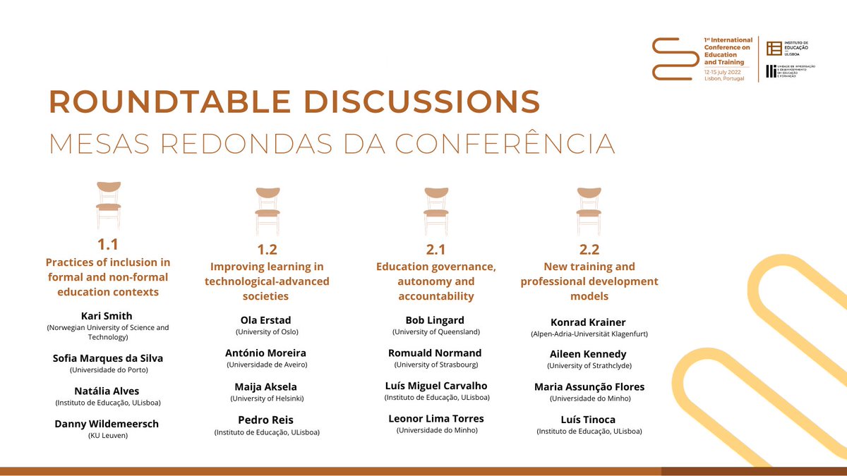icet2022's tweet photo. 📢Meet the Speakers that constitute the Roundtable discussions of the conference.
 
PT: Conheça os Oradores que constituem as Mesas Redondas da Conferência.

#ieulisboa #institutodeeducação #ICET 202 https://t.co/E36IfQXF4z