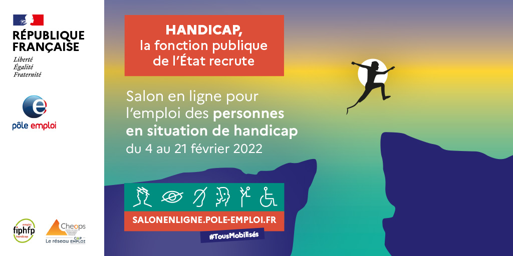 FTravail_IDF's tweet photo. #Agenda - La fonction publique de l'Etat recrute des personnes en situation de #handicap en #IDF !
Les ministères qui recrutent se présenteront lors d'un #webconférence ! 
📆 Le 4 février à 10h
Plus d'informations 👉 https://t.co/hvqrtuBtFp
#EmploiIDF #recrutement https://t.co/VWOSHadFcN