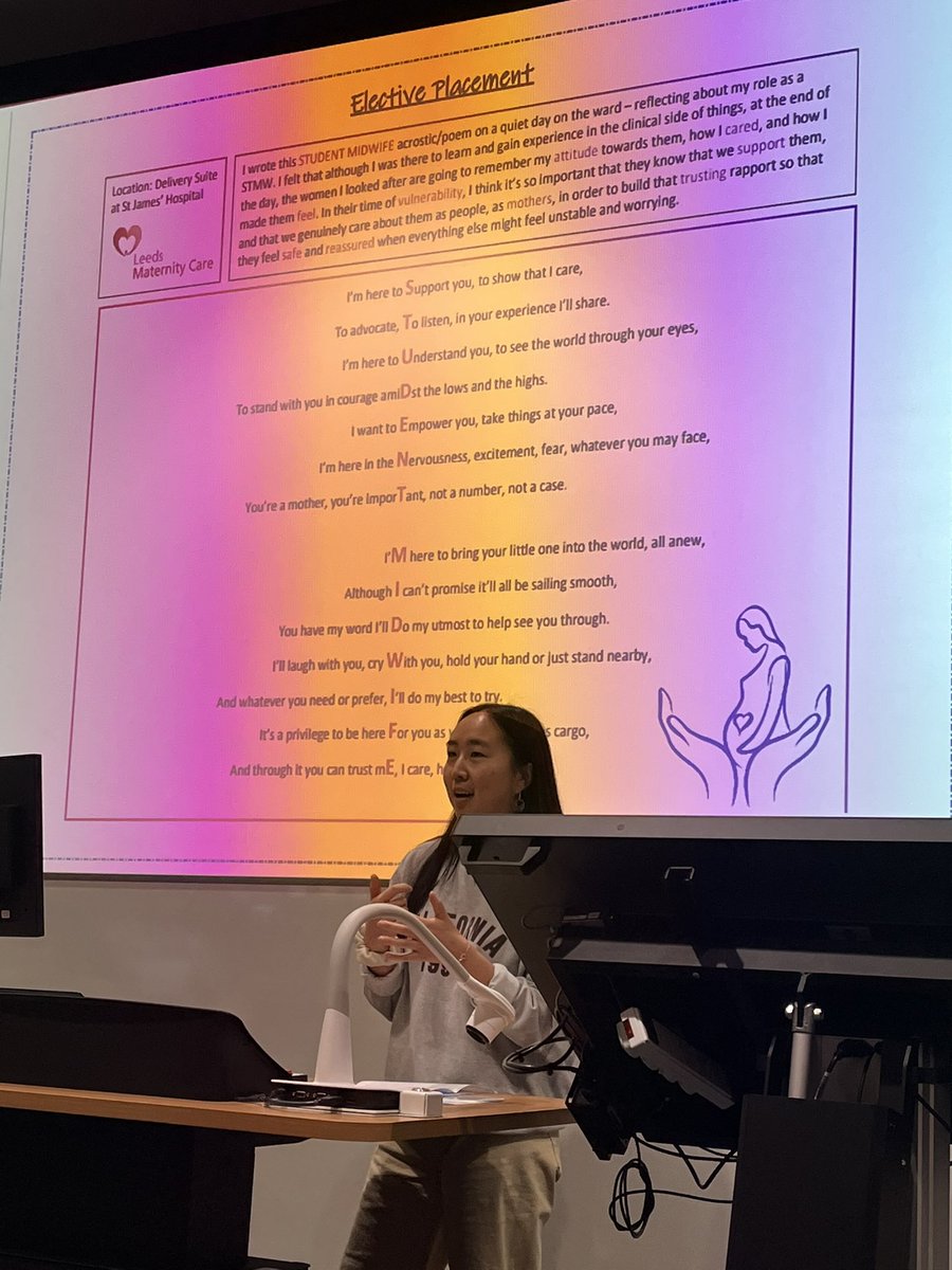 mellyess's tweet photo. Joanna’s amazing poster. “Student Midwife” poem 💜@LeedsHealthcare https://t.co/V8mgpe6FJc