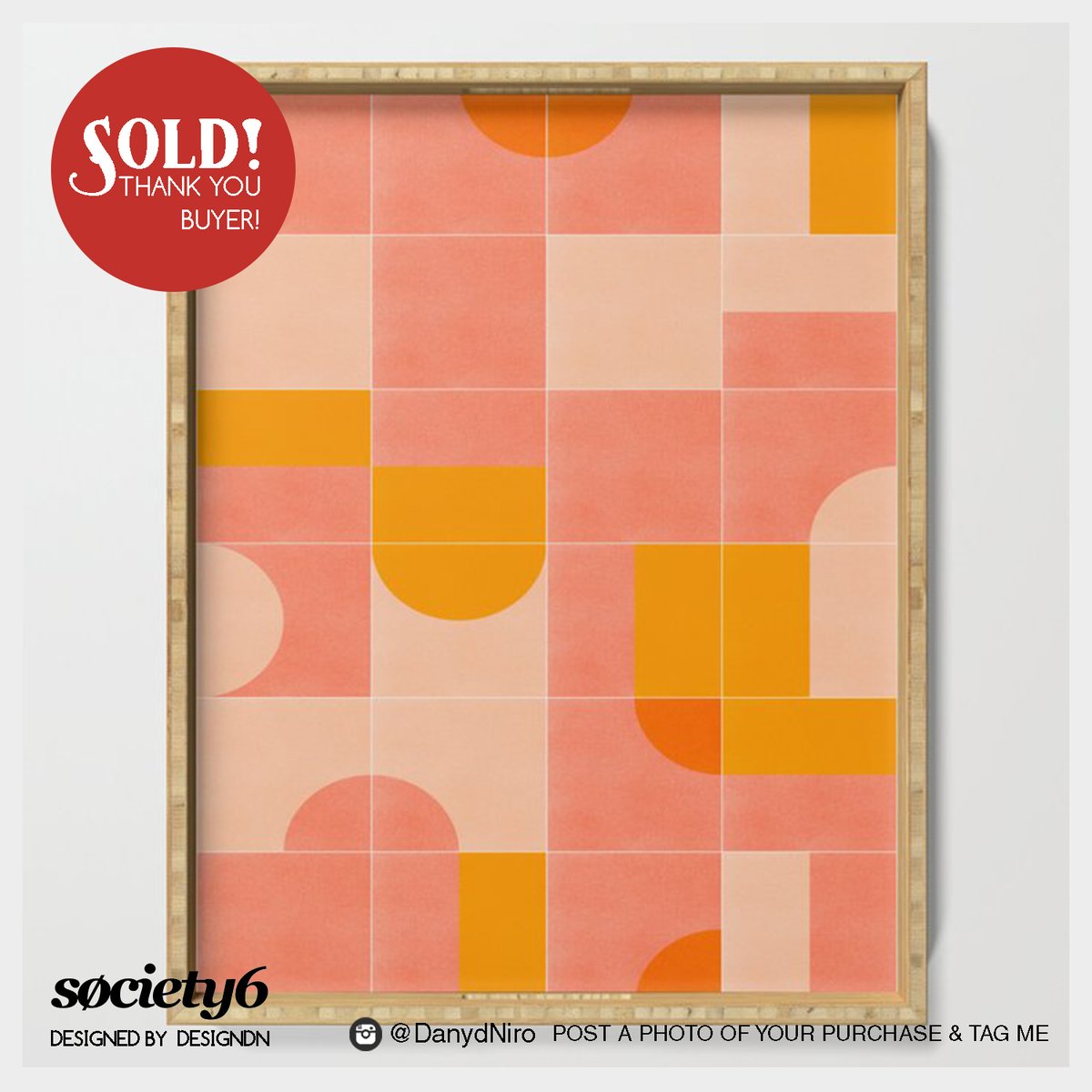 'Retro Tiles 03' Serving Tray Sold! Thank you buyer ❤️ order your here 👉 bit.ly/Rt03servingTray #servingtray #kitchenstuff #abstractart #society6 #giftideas #thankyou #designdn #walldecor #midcenturymodern 
Every Purchase Pays an Artist | 25% Off Valentine's Day Gifts