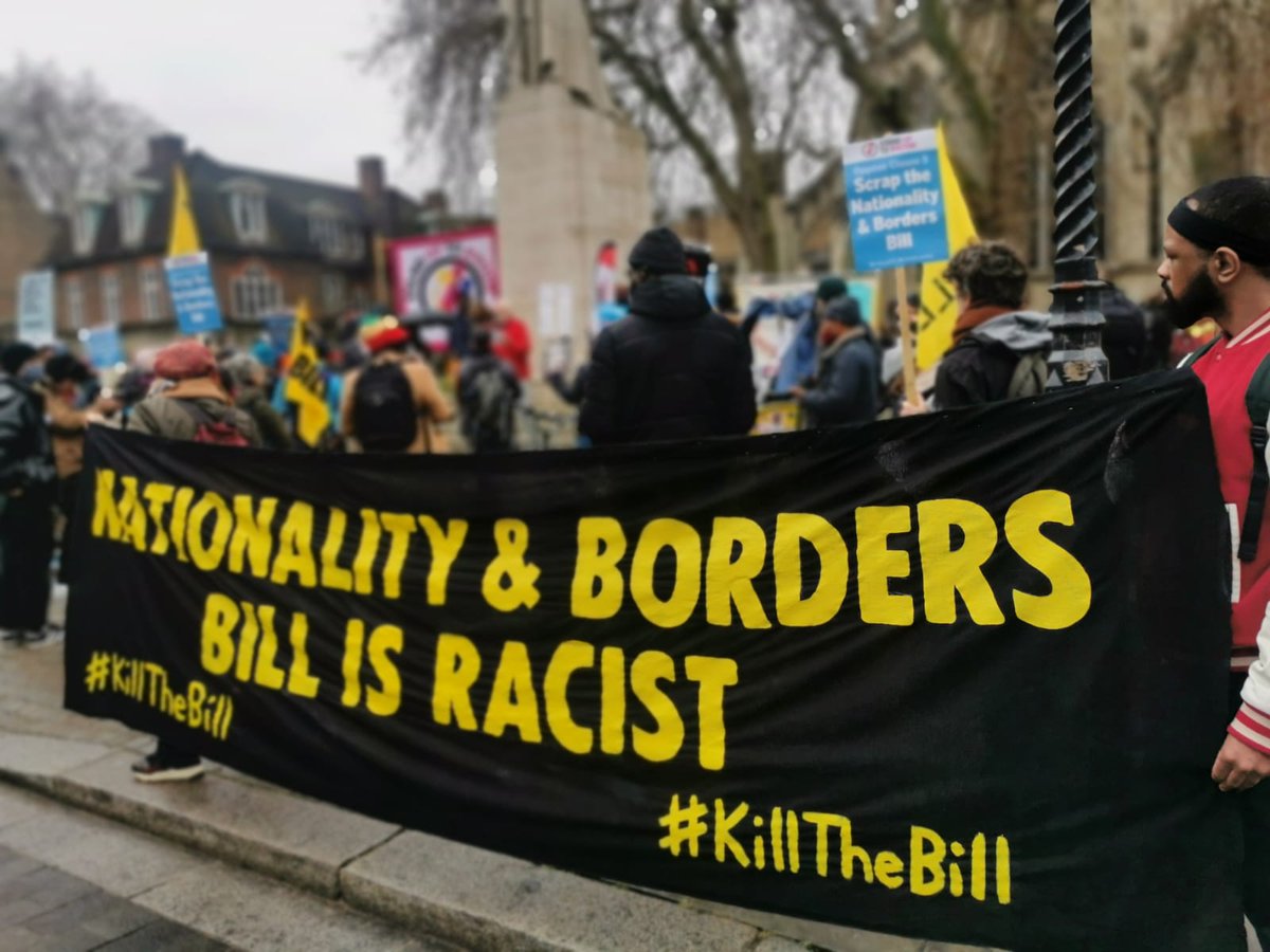 Don't revoke nationality, change your RACIST MENTALITY ❌

We're outside Parliament protesting the draconian & racist #NationalityAndBordersBill 🗣️

#NABB #StopNABB #KillTheBill #RefugeesWelcome