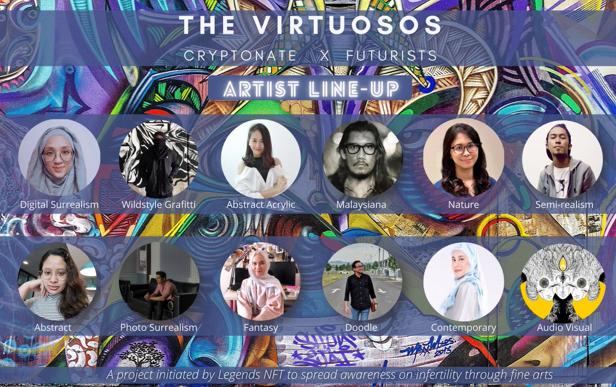 NFT_cryptonate's tweet photo. π©βπ¨π¨βπ¨ Our artist line up. Thank you for all of your great work!! View their arts at @pentas_io
#art4ART #legendsnftfundraiser #cryptonate #bsc #bscgem #NFT #nftart https://t.co/hDmP50Lt0v