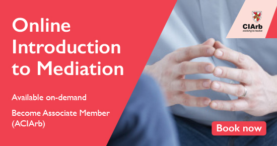Ciarb's tweet photo. Get started in mediation with the Online Introduction to Mediation from the Chartered Institute of Arbitrators (CIArb). 

The course is on-demand &amp; flexible.

Info: https://t.co/COwi9ozACm   
Or Email: education@ciarb.org

 #CIArb #ADR #mediation #DisputeResolution https://t.co/WuygLtZUjG