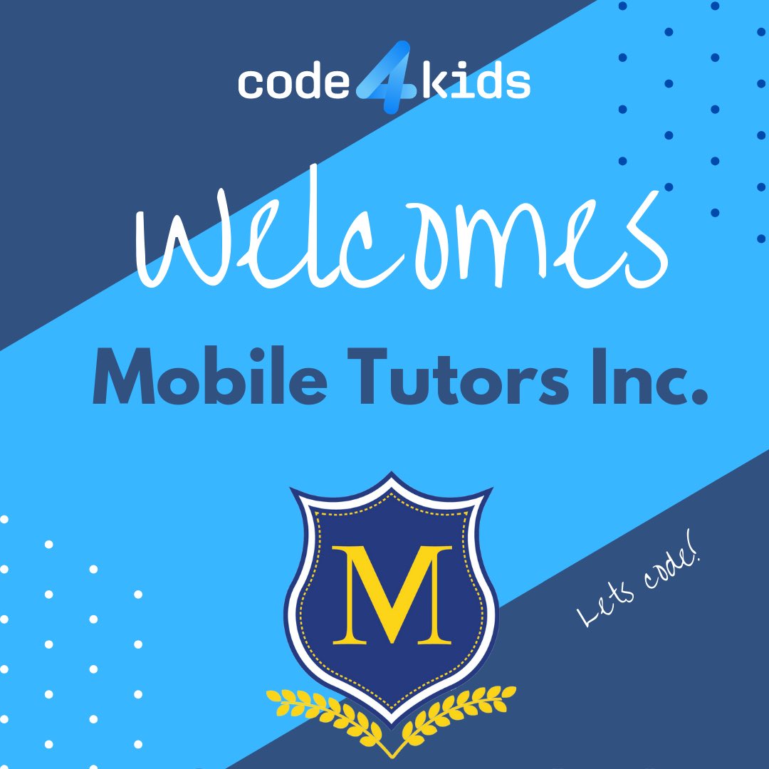 We are so excited to welcome @mobile_tutors to <a href="/getcode4kids/">getcode4kids</a>! Based on Canada, Mobile Tutors Inc. run online summer coding camps which will be following the Code4Kids coding courses this year! 

#Code4Kids #Coding #MobileTutors #CodingforKids #LearnToCode #KidsWhoCode #CodingCamp