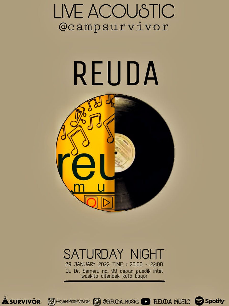 Reuda_official's tweet photo. Sampai bertemu kembali di campsurvivor bogor ya teman-teman,ajak pasangan kalian biar lebih ngena malam minggu nya🔥🔥

Terus support media kami,di reudamusic ya teman-teman.
Youtube : https://t.co/nSgfFY0Ma4 https://t.co/mj9Bcbuxs5