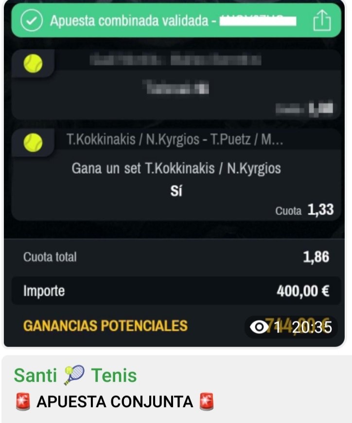 TipsterStatsOrg's tweet photo. @MisterApuestas @Multi_Apuesta @TipsterTrust Otro truco habitual de los trileros. En este caso de SantiTenis. Hacen una apuesta conjunta con otro tipster que si sale se suma a las estadísticas y sino pues como está, dice que acertó su parte y el resto se olvida y a otra cosa. https://t.co/zeE1DVzeie
