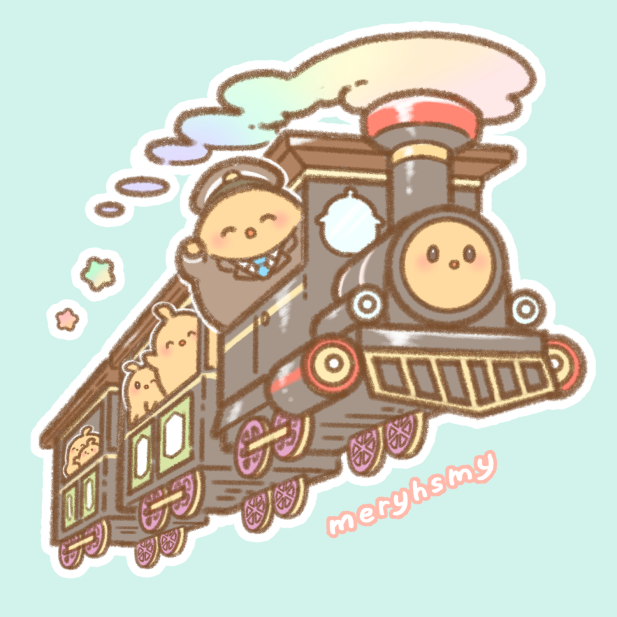 10月14日🐥(鉄道の日)
饅頭列車、みんなの夢をのせて
発車オーライピョ!🚂🌈
#日めくり饅頭 #アズールレーン 