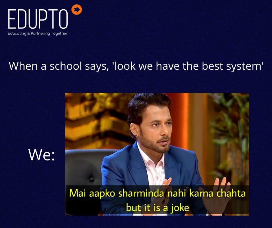 teamedupto's tweet photo. It’s like, 
You might have the best system, but we are better than that. 😉

#readystudygo #Digital #school #SharkTankIndia https://t.co/aMNcKQmFKA