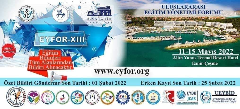 11-15 Mayıs tarihlerinde İzmir Çeşmede #EYFOR13 de buluşuyoruz.
Tüm eğitimcilerimizi bekliyoruz. 
Bildiri yüklemek ve kayıt olmak için 👇
kongre.eyfor.org/tr/sayfa/uye-g…