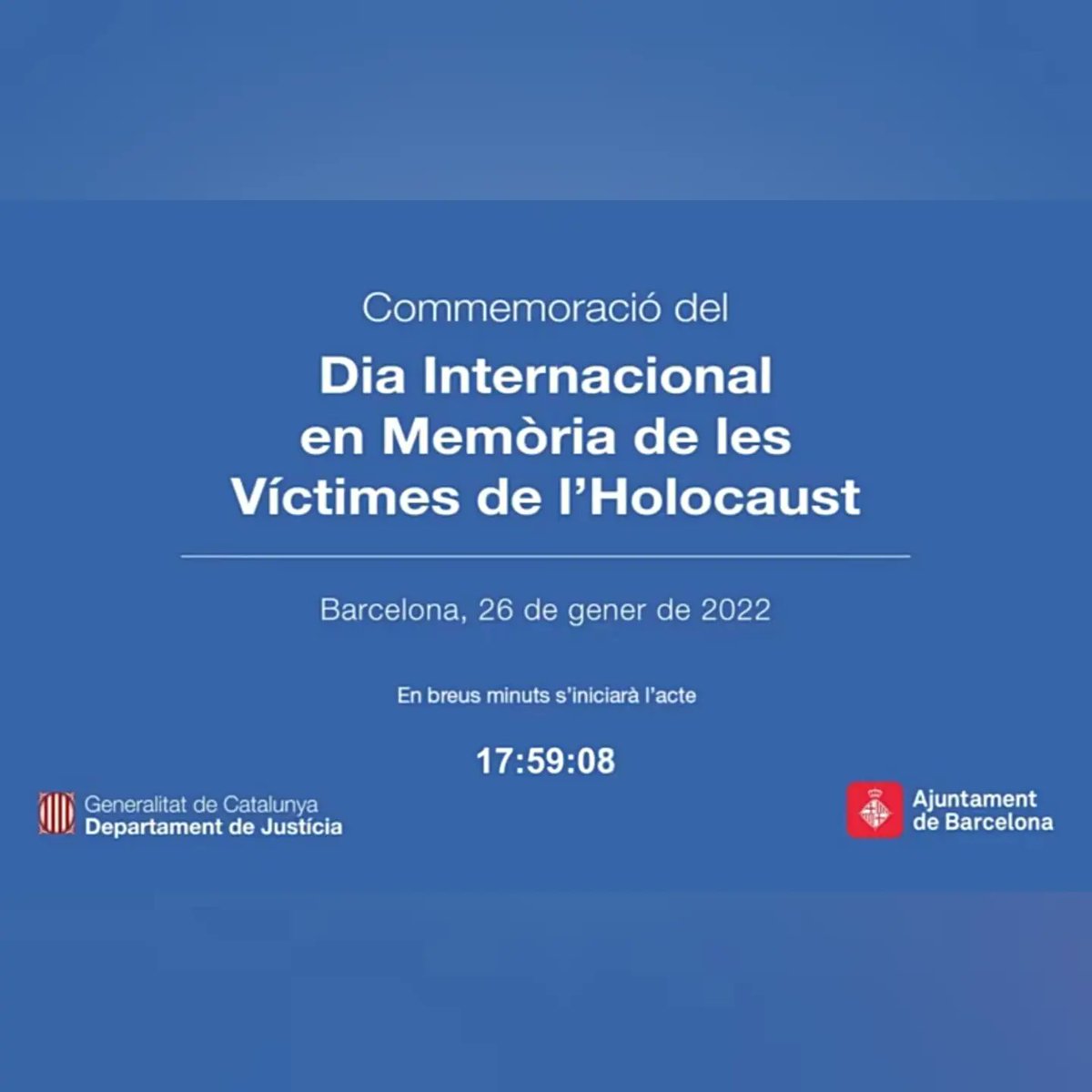 🕯️ En el día de ayer en la plaza Sant Jaume, se ha celebrado el acto en memoria de las víctimas del Holocausto. 
Os animamos a ver el acto completo a través del siguiente link 👉 bit.ly/ActoConmemorat…
