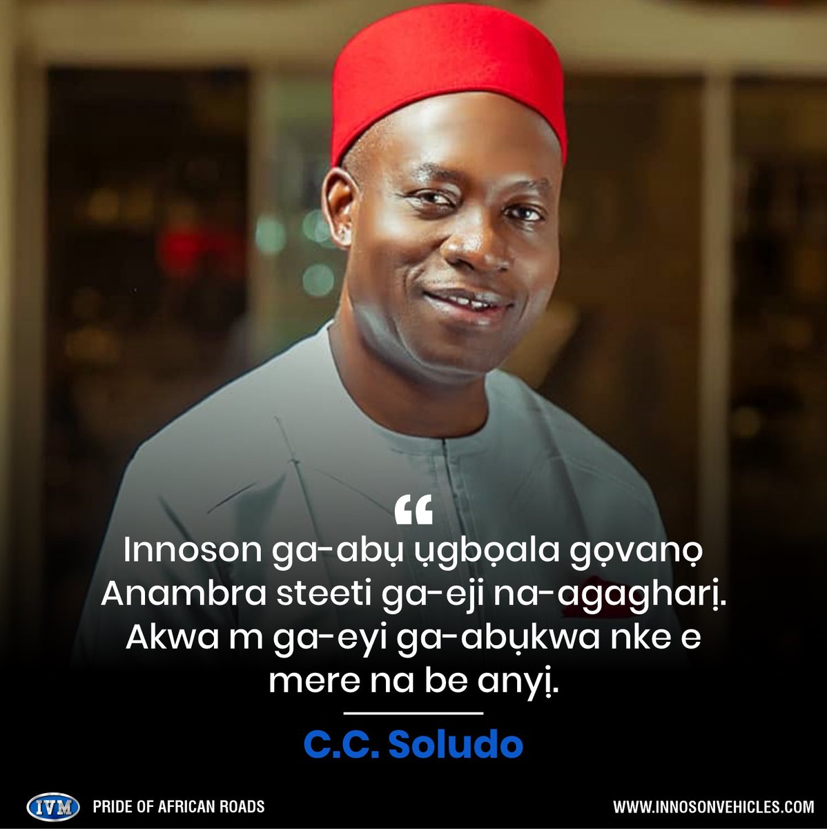 innosonvehicles's tweet image. Thank you Prof @CCSoludo for stating categorically that Innoson Vehicles will be your official vehicle during your term as Governor.