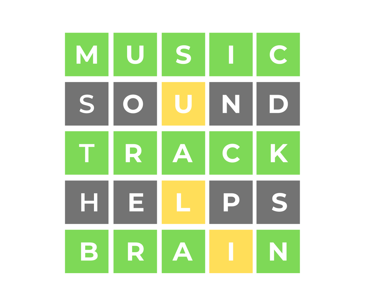 Everyone with #dementia should have a unique, personalised playlist 💚 

Help someone create the soundtrack of their life by tracking down the personally meaningful music that can help evoke memories from their past 🎶 

#WordleChallenge #Wordle #Charity