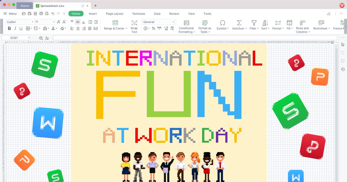 WPS_Office's tweet photo. 🥳Happy International Fun at Work Day! It’s time for you to make some fun at work.
🥳How about hosting a pixel painting contest within your office by using Excel? Open up your imagination and enjoy working!
#funatworkday #funatwork #nationalfunatworkday #funatworkplace #fun https://t.co/J28gtGHtIr