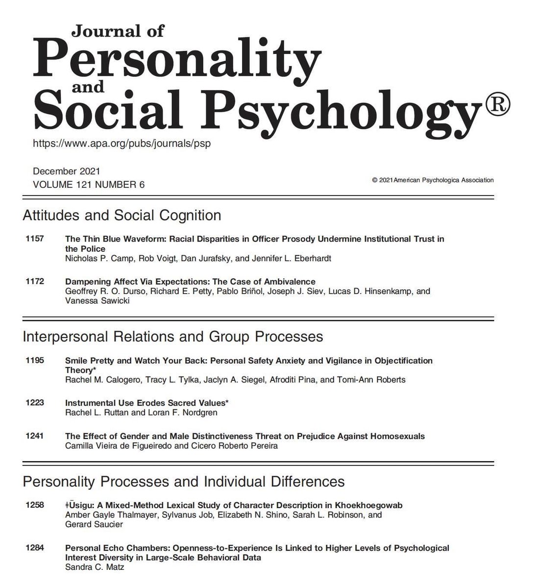 JustSaysInWEIRD's tweet image. JPSP - you have made a considerable shift to open science. 

Why not *describe your samples*?

Out of the first 5, all but 1 has all samples from the US and yet titles/abstracts claim generalizability. 

It is *ok* to be a regional journal, JPSP, but be honest about what you do.