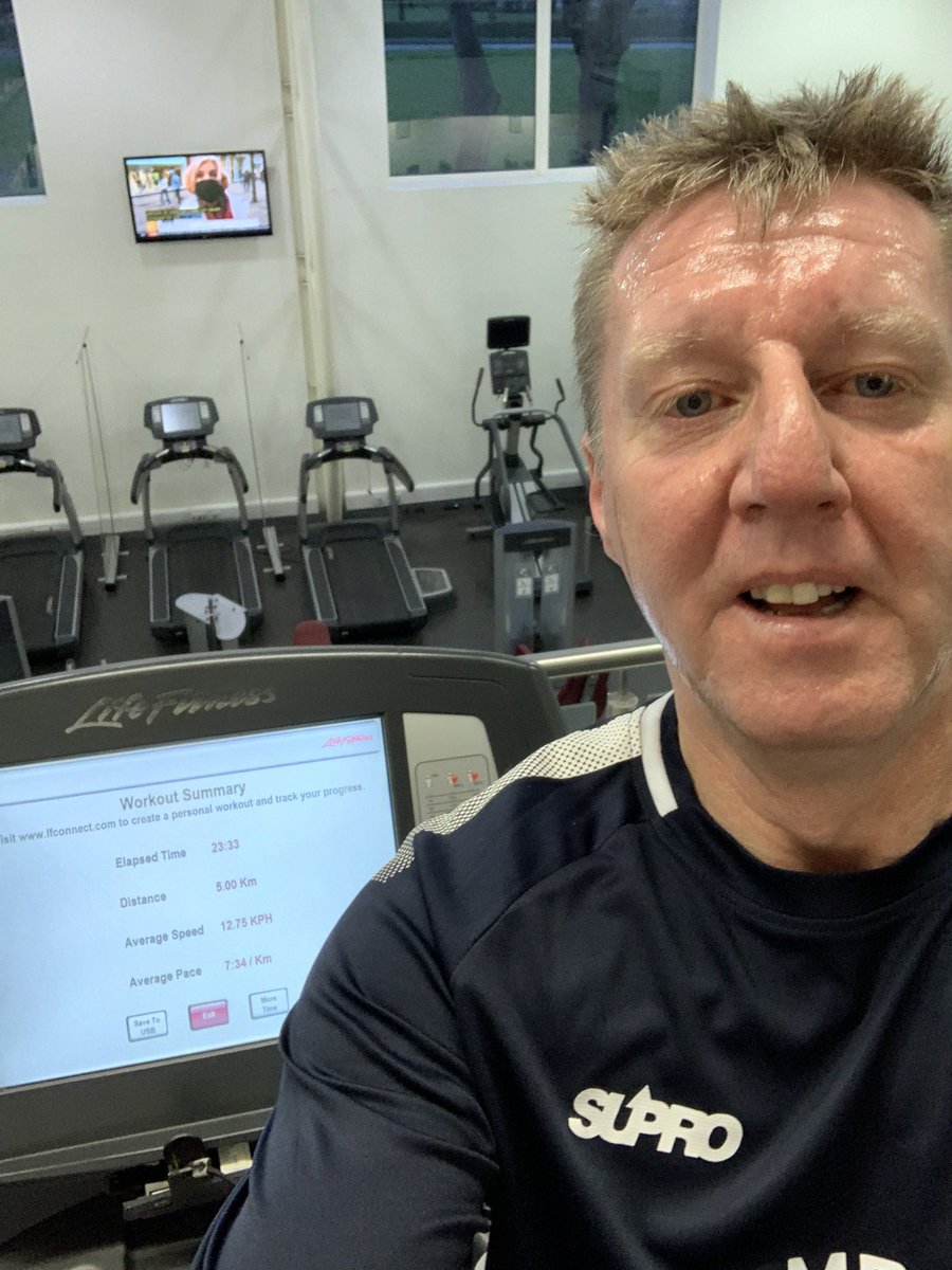 New PB 23:33 for 5K. 
Appreciate it’s only on a treadmill. 
Still have to get on and get it done! @fusion_lifestyle 
#5kat55 👍👍