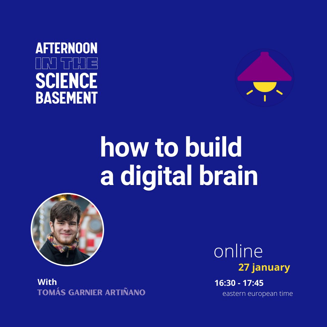 ScienceBasement's tweet photo. What comes to mind when you hear "digital brain?"

Today is the day! Come join us 16:30 (EET) and you'll find out what a digital brain is, and what it can be used for. 

Event link in comments

#researchcomm #scicomm #phdlife #neuroscience #brain @LifeSciHelsinki https://t.co/Li8SPCxi8p